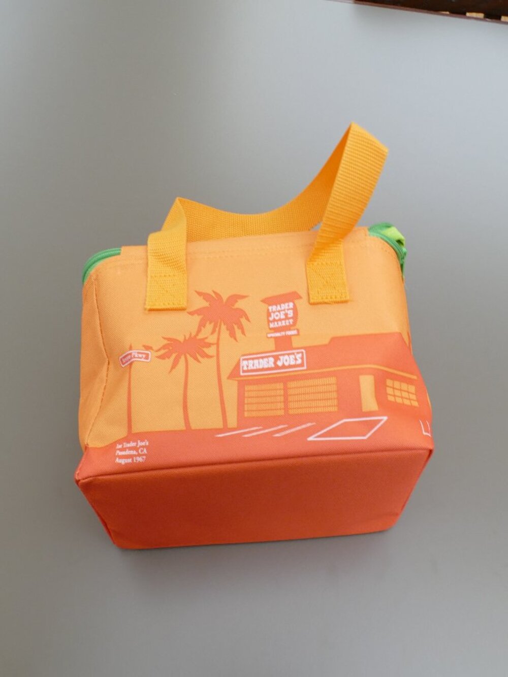 Trader Joe's Summer Insulated Mini Orange with Palm Trees Tote